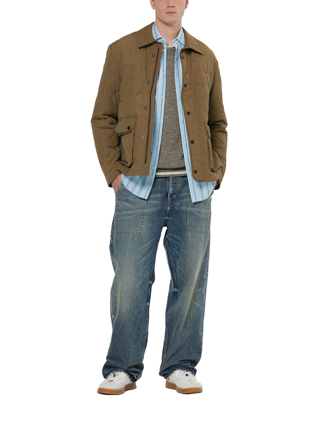 Scotch & Soda  Geometric Quilted Jacket in Golden Brown | Buster McGee