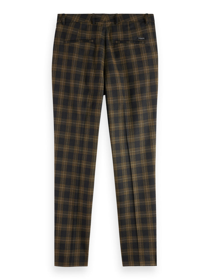 Irving Slim Tapered Chino in Golden Brown Check | Buster McGee
