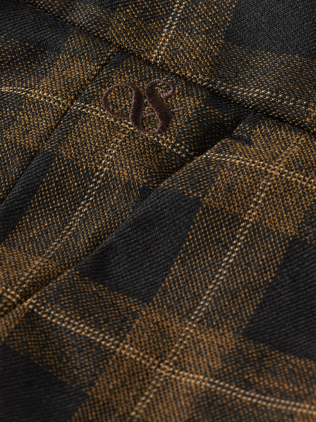 Irving Slim Tapered Chino in Golden Brown Check | Buster McGee