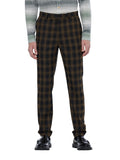 Irving Slim Tapered Chino in Golden Brown Check | Buster McGee