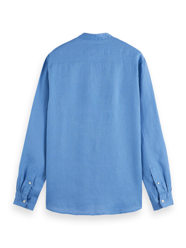 Regular Fit Linen Shirt in Lake Blue | Buster McGee
