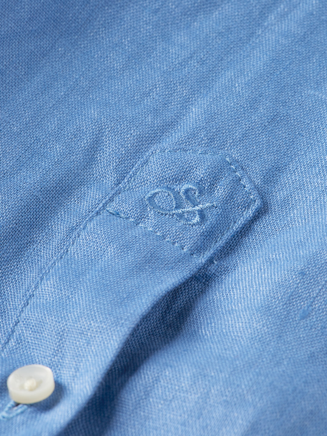 Regular Fit Linen Shirt in Lake Blue | Buster McGee