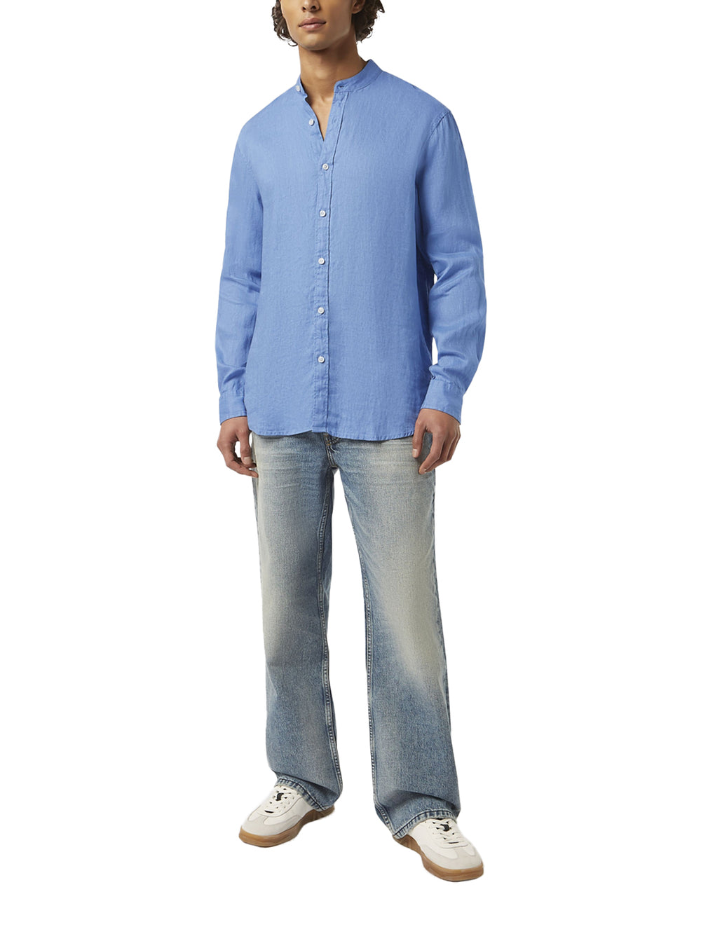 Regular Fit Linen Shirt in Lake Blue | Buster McGee