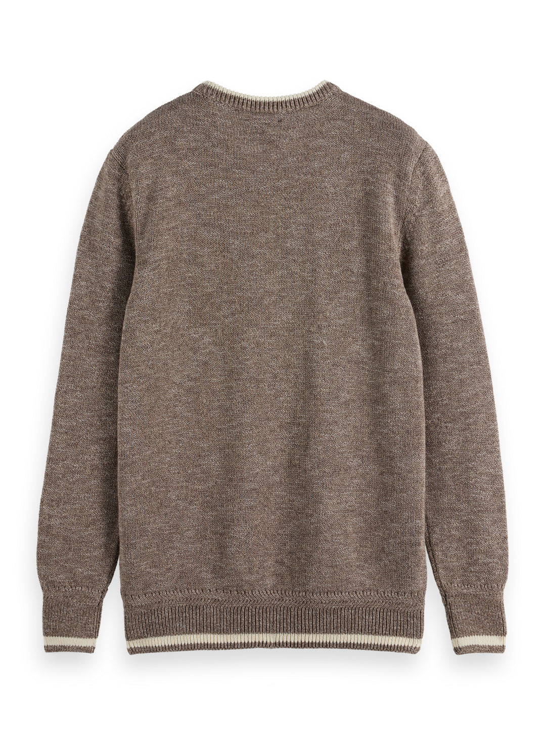 Melange Regular Fit Crewneck Pullover in Golden Brown | Buster McGee
