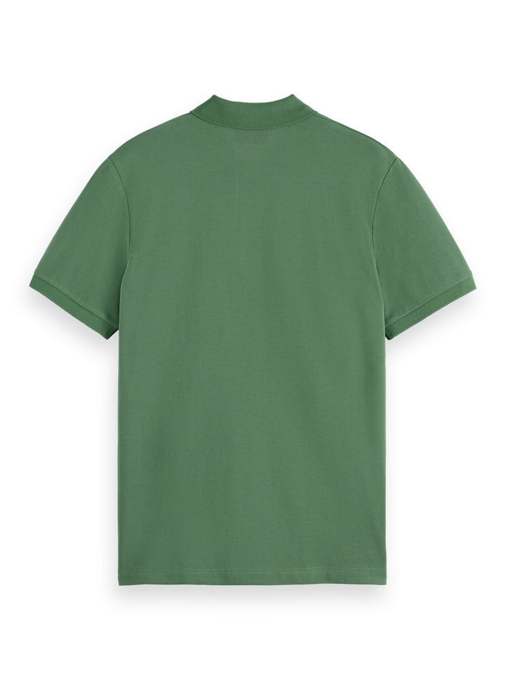Scotch & Soda Logo Pique Polo Shirt in Sage Green | Buster McGee