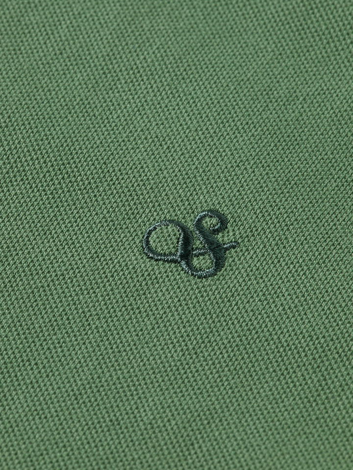 Scotch & Soda Logo Pique Polo Shirt in Sage Green | Buster McGee