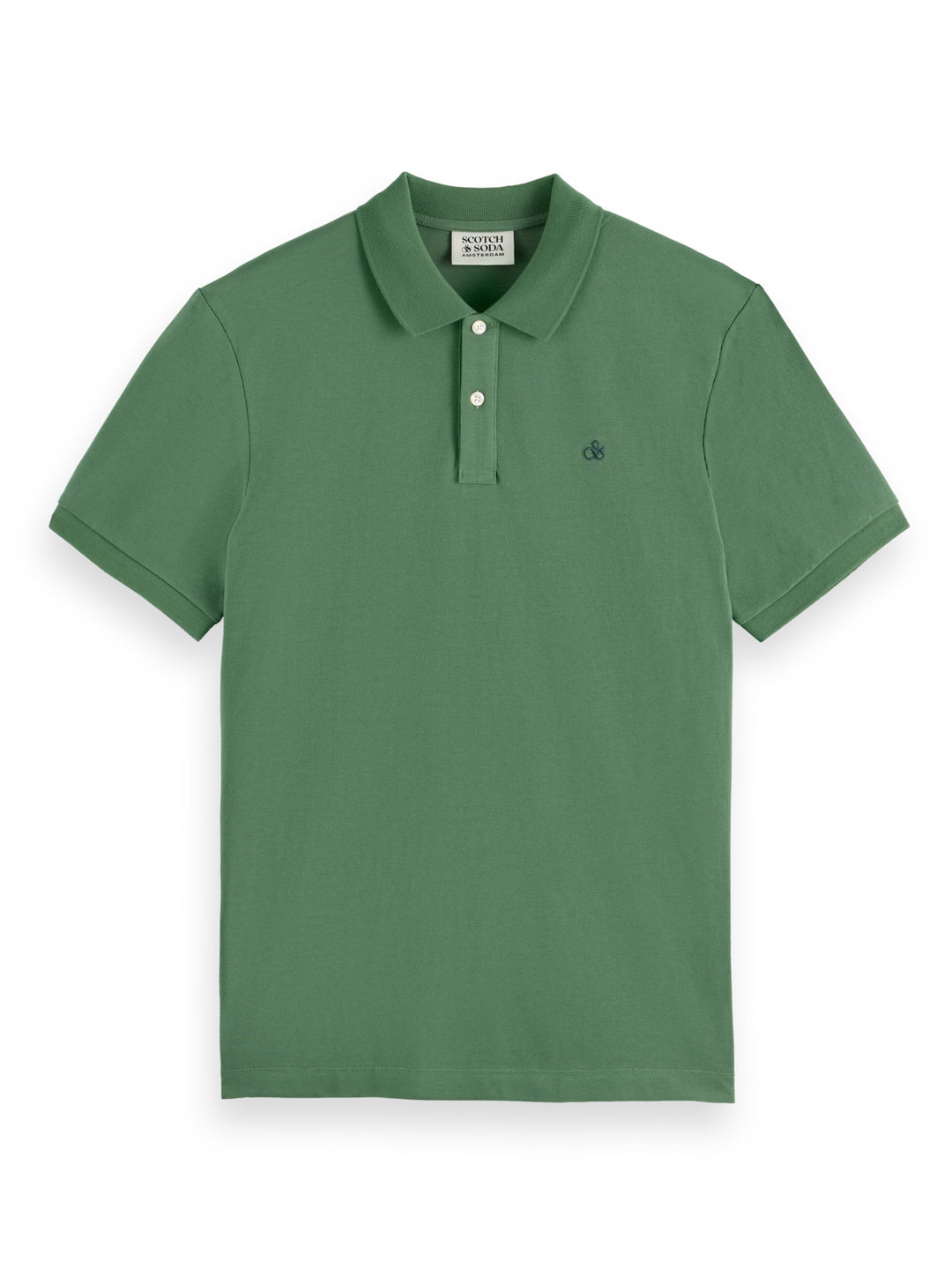 Scotch & Soda Logo Pique Polo Shirt in Sage Green | Buster McGee