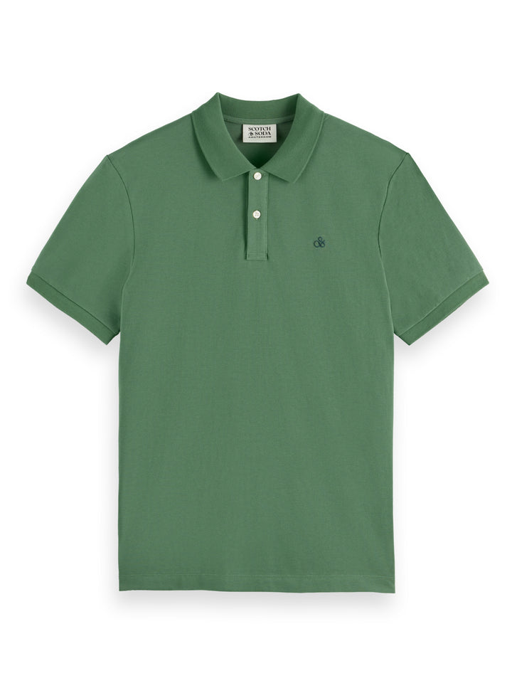 Scotch & Soda Logo Pique Polo Shirt in Sage Green | Buster McGee