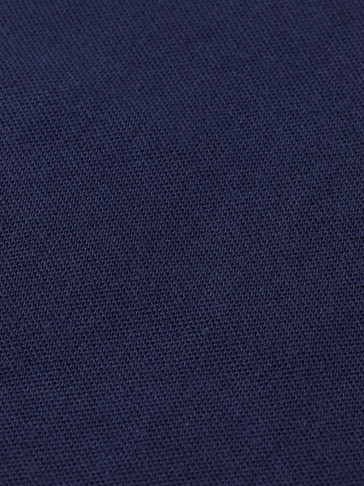 Garment Dyed Cotton Pique Polo w Chest Pocket in Navy | Buster McGee