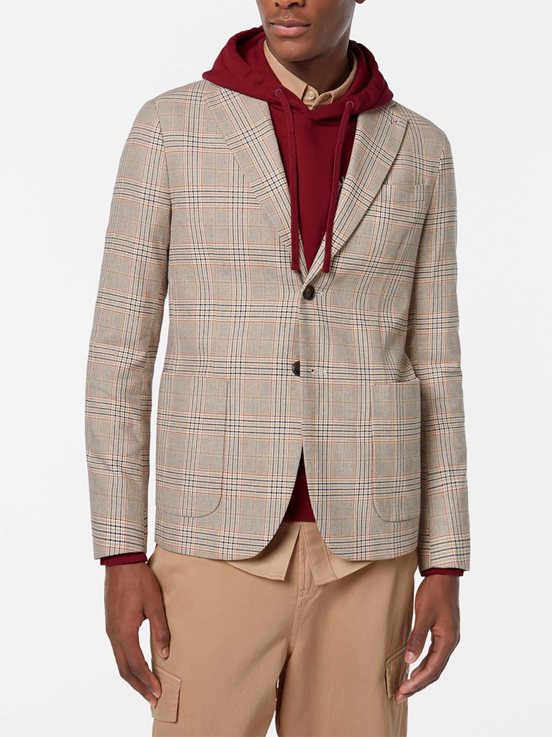 Scotch & Soda Single Breast Yarn Dyed Blazer in Soft Camel Check | Buster McGee