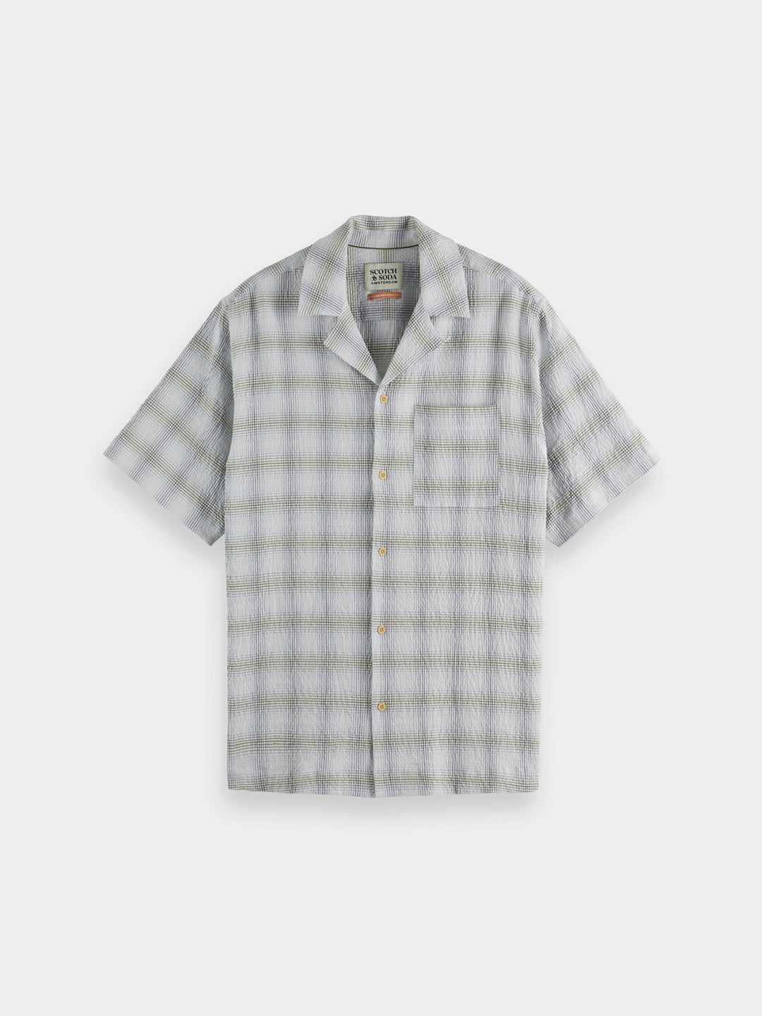 Scotch & Soda Relaxed Fit SS Shirt Swan Crinkle Check | Buster McGee
