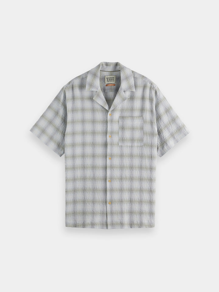 Scotch & Soda Relaxed Fit SS Shirt Swan Crinkle Check | Buster McGee