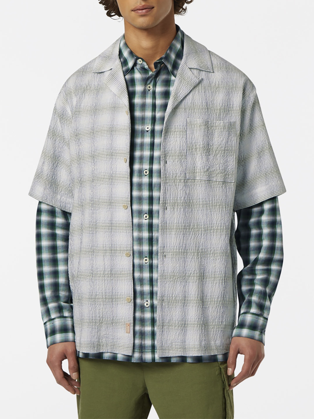 Scotch & Soda Relaxed Fit SS Shirt Swan Crinkle Check | Buster McGee