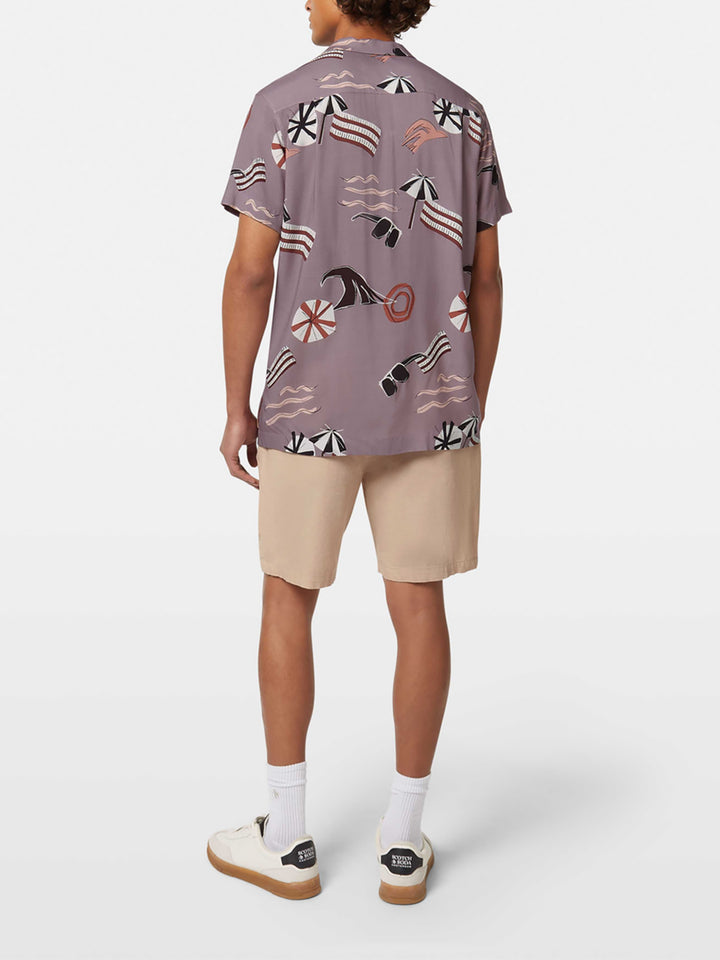 Scotch & Soda SS Shirt with AOP in Cutout Beach Brown