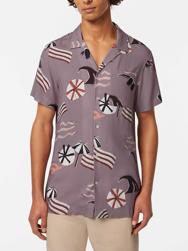 Scotch & Soda SS Shirt with AOP in Cutout Beach Brown | Buster McGee