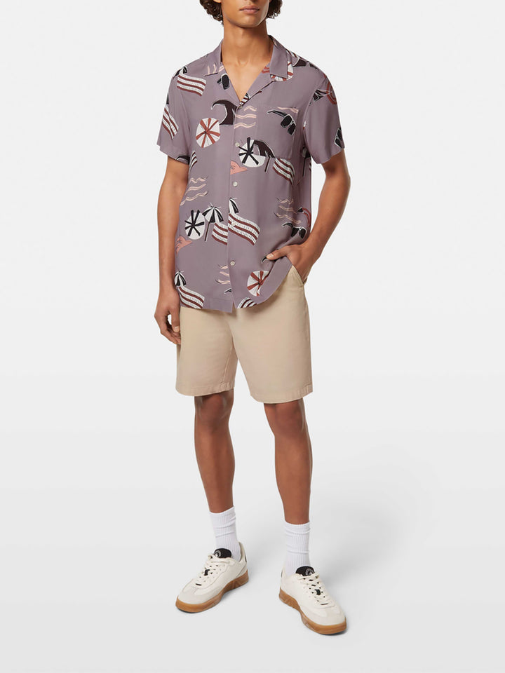Scotch & Soda SS Shirt with AOP in Cutout Beach Brown | Buster McGee