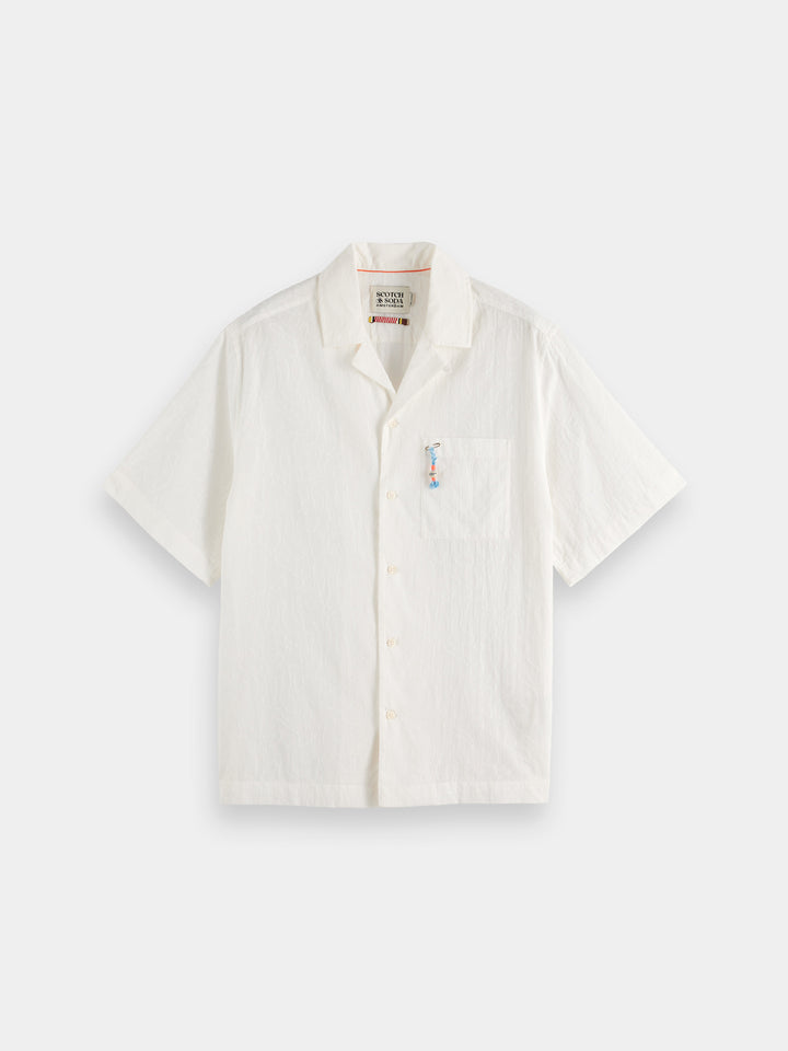 Scotch & Soda Embroidered SS Shirt in White | Buster McGee