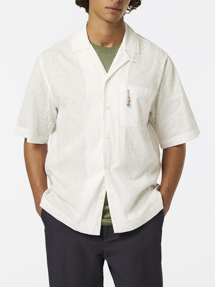 Scotch & Soda Embroidered SS Shirt in White | Buster McGee