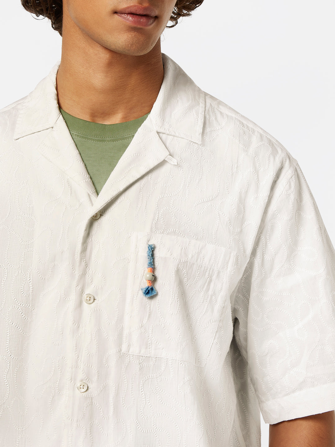 Scotch & Soda Embroidered SS Shirt in White | Buster McGee