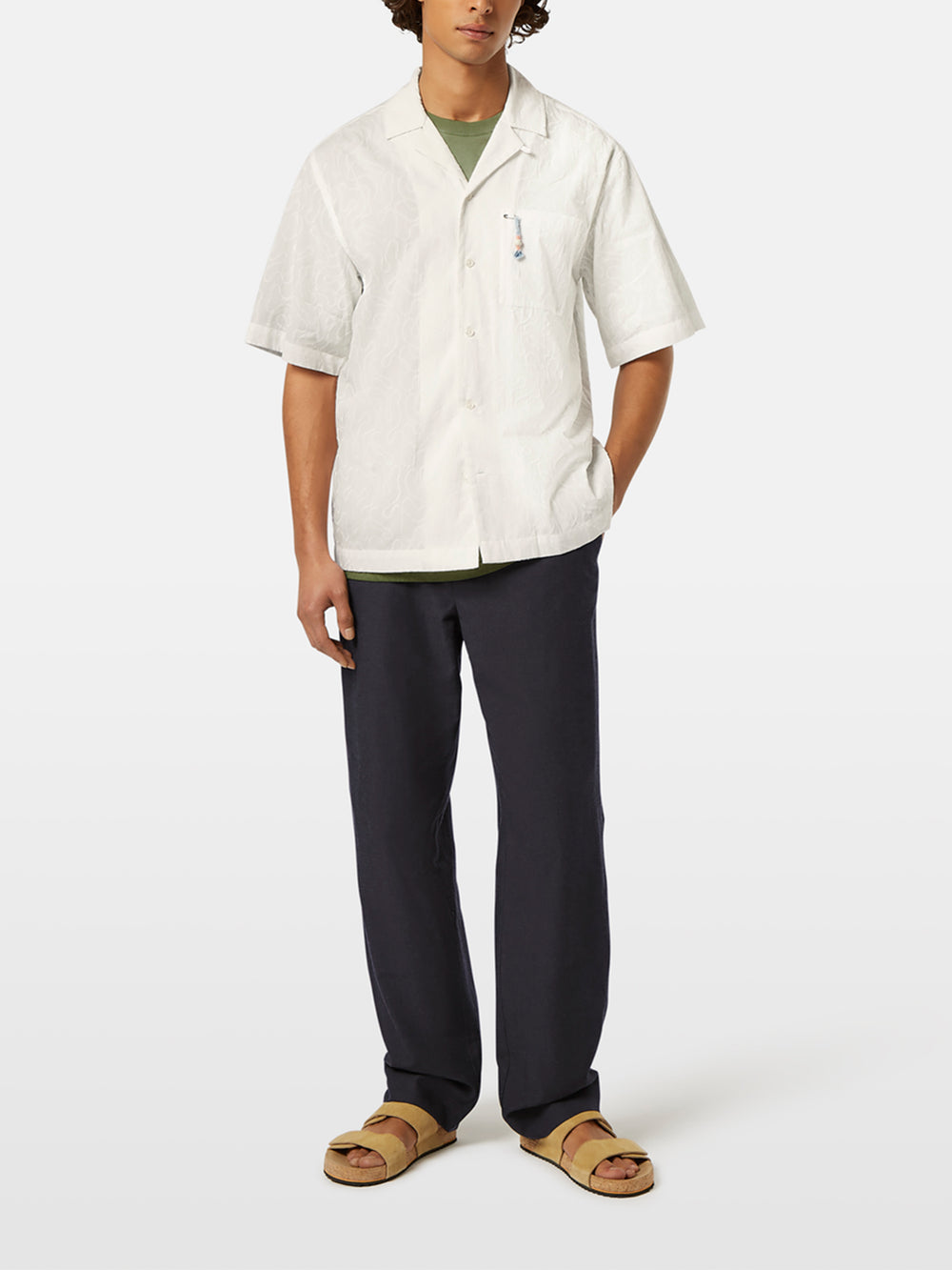 Scotch & Soda Embroidered SS Shirt in White | Buster McGee