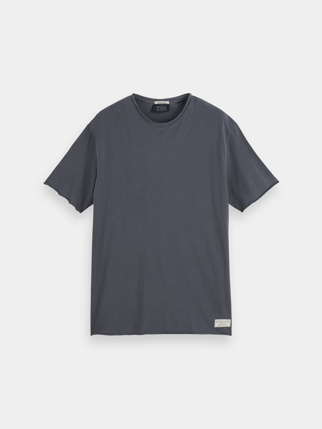 Scotch & Soda Raw Edge Crewneck Tee in Washed Black | Buster McGee