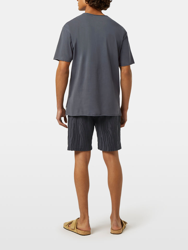 Scotch & Soda Raw Edge Crewneck Tee in Washed Black | Buster McGee