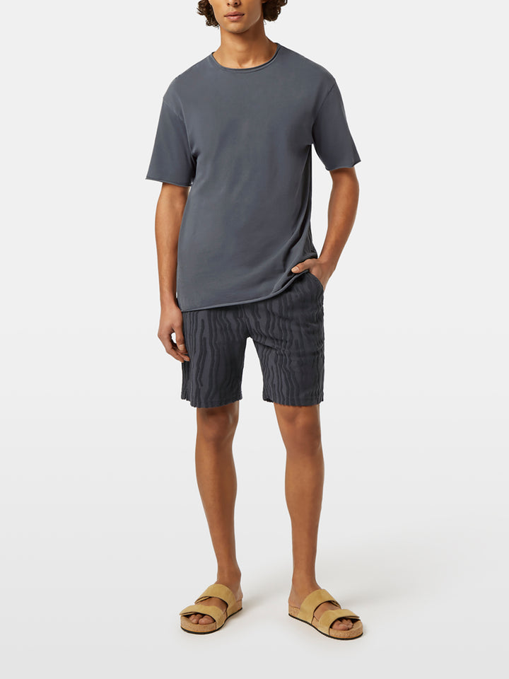 Scotch & Soda Raw Edge Crewneck Tee in Washed Black | Buster McGee