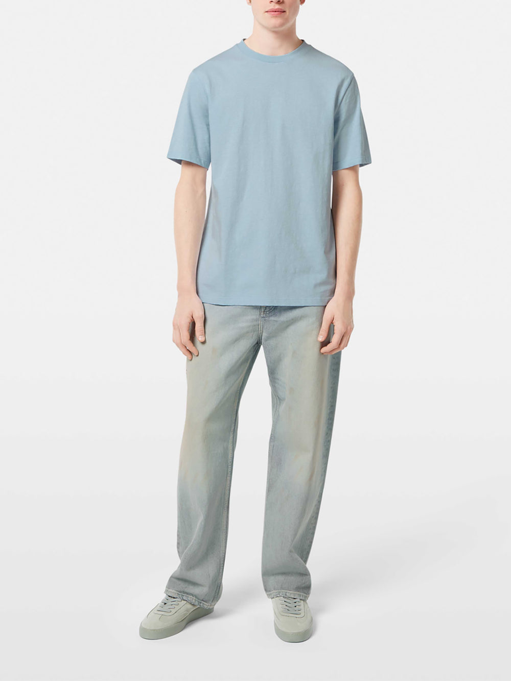 Scotch & Soda 3 Crosses Cotton-Linen Blend Tee in Shirting Blue | Buster McGee