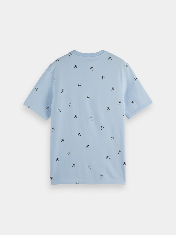 Scotch & Soda AOP Printed Tee in Shirting Blue