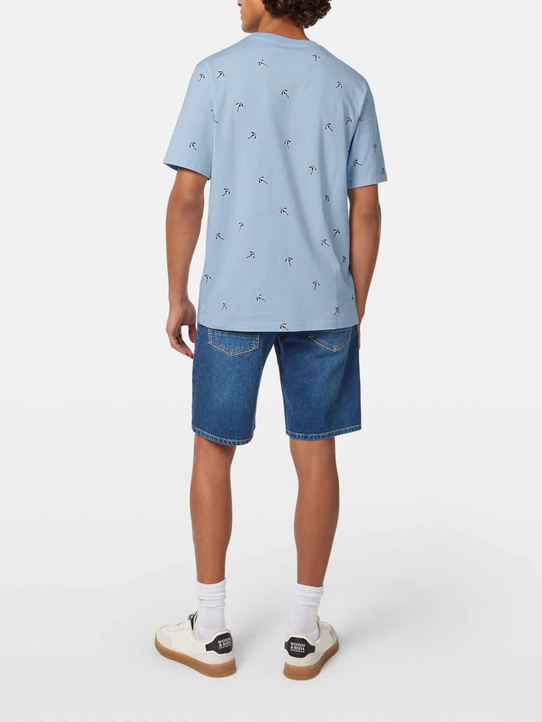 Scotch & Soda AOP Printed Tee in Shirting Blue