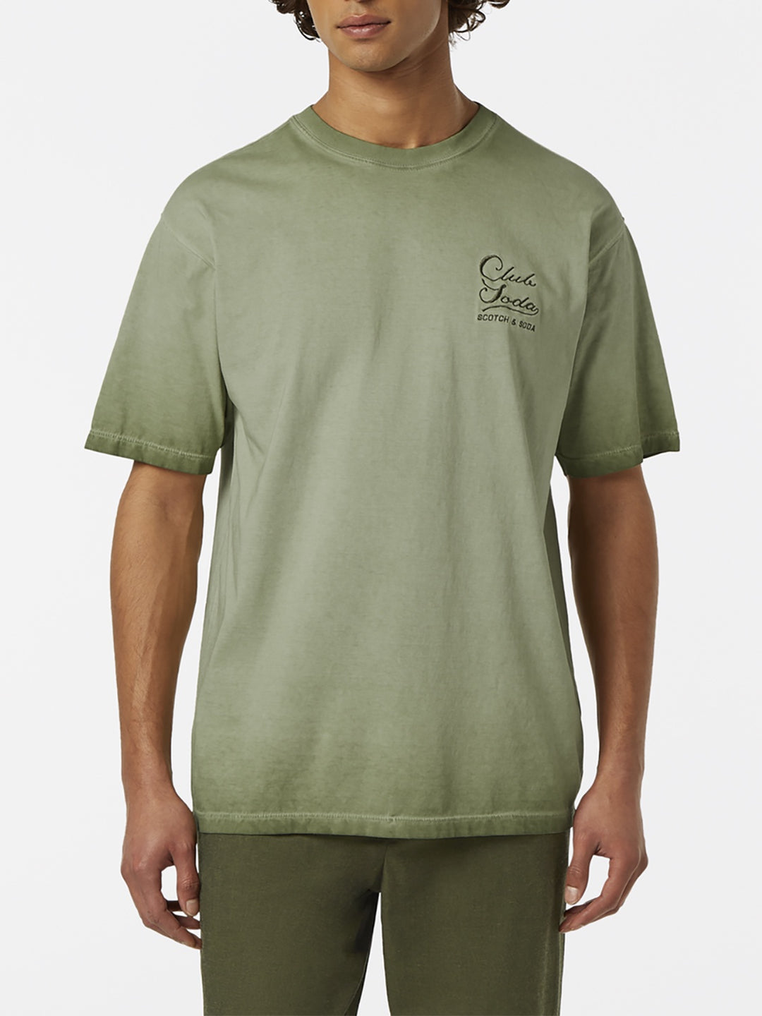 Scotch & Soda Cold Dye Crewneck Tee in Army | Buster McGee