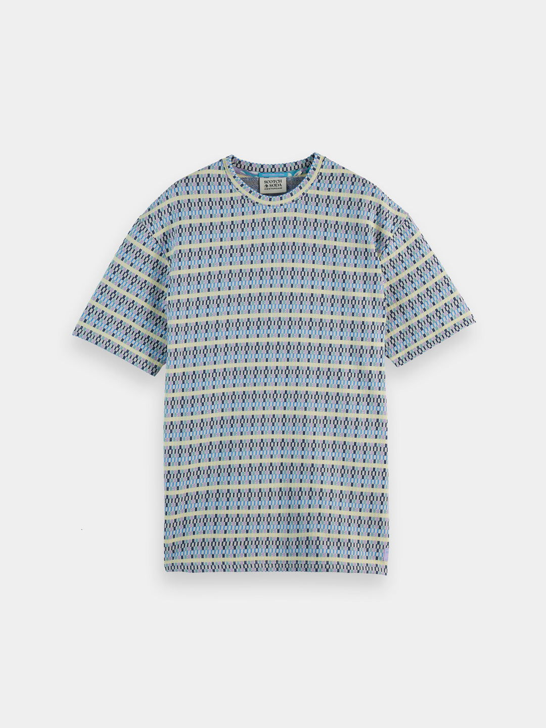 Scotch & Soda Jacquard Tee in Multi Colour Beach Check | Buster McGee