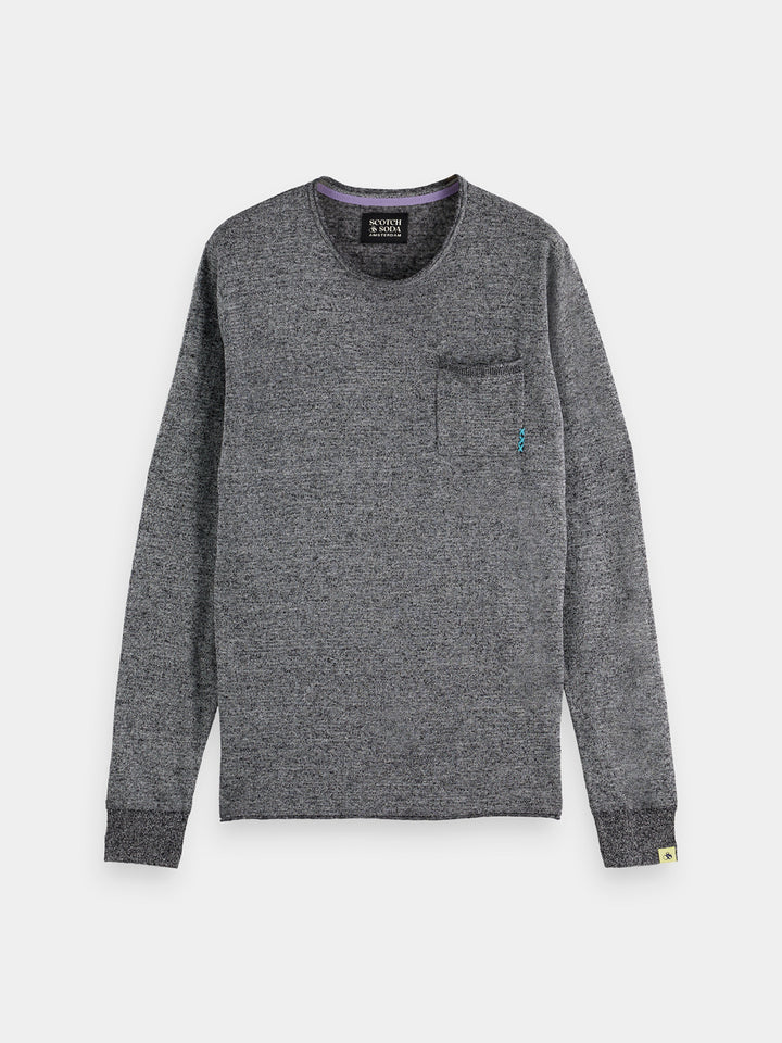 Scotch & Soda Linen Blend Pullover Washed Black | Buster McGee
