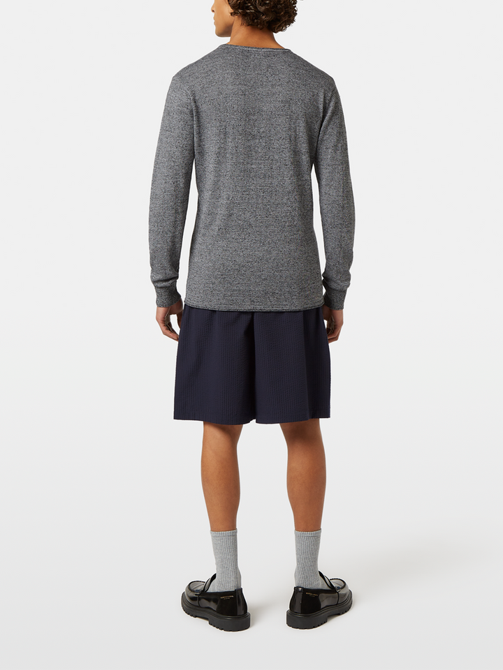 Scotch & Soda Linen Blend Pullover Washed Black | Buster McGee