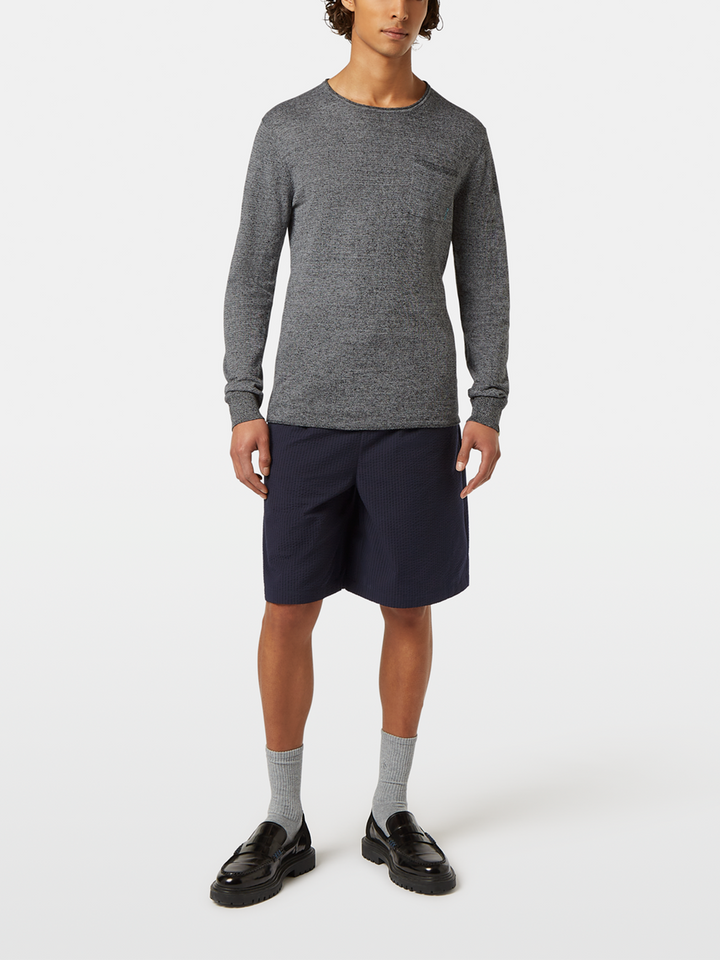 Scotch & Soda Linen Blend Pullover Washed Black | Buster McGee