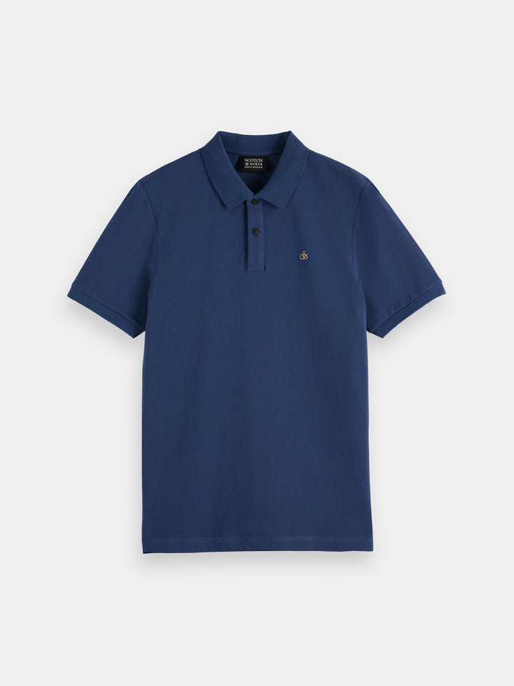 Scotch & Soda Logo Pique Polo Shirt in Atlantic Blue | Buster McGee