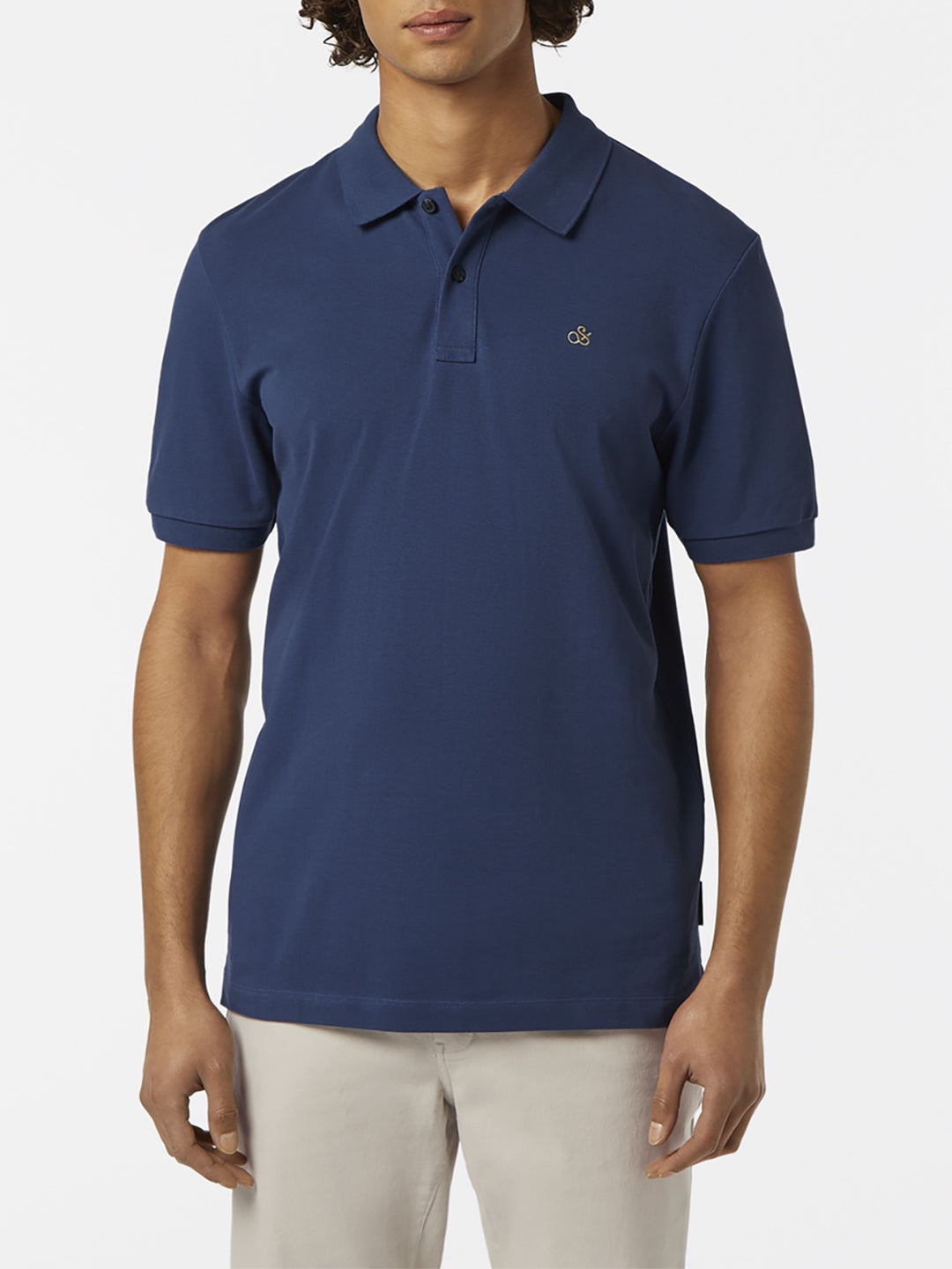 Scotch & Soda Logo Pique Polo Shirt in Atlantic Blue | Buster McGee