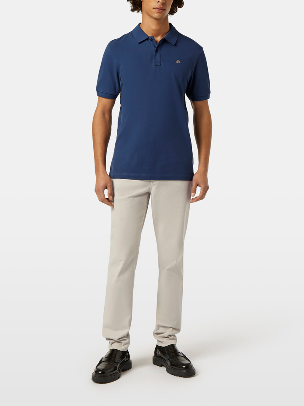 Scotch & Soda Logo Pique Polo Shirt in Atlantic Blue | Buster McGee