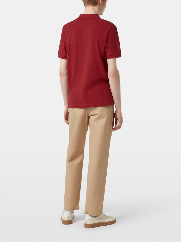 Scotch & Soda Logo Pique Polo Shirt in Roadside Red | Buster McGee