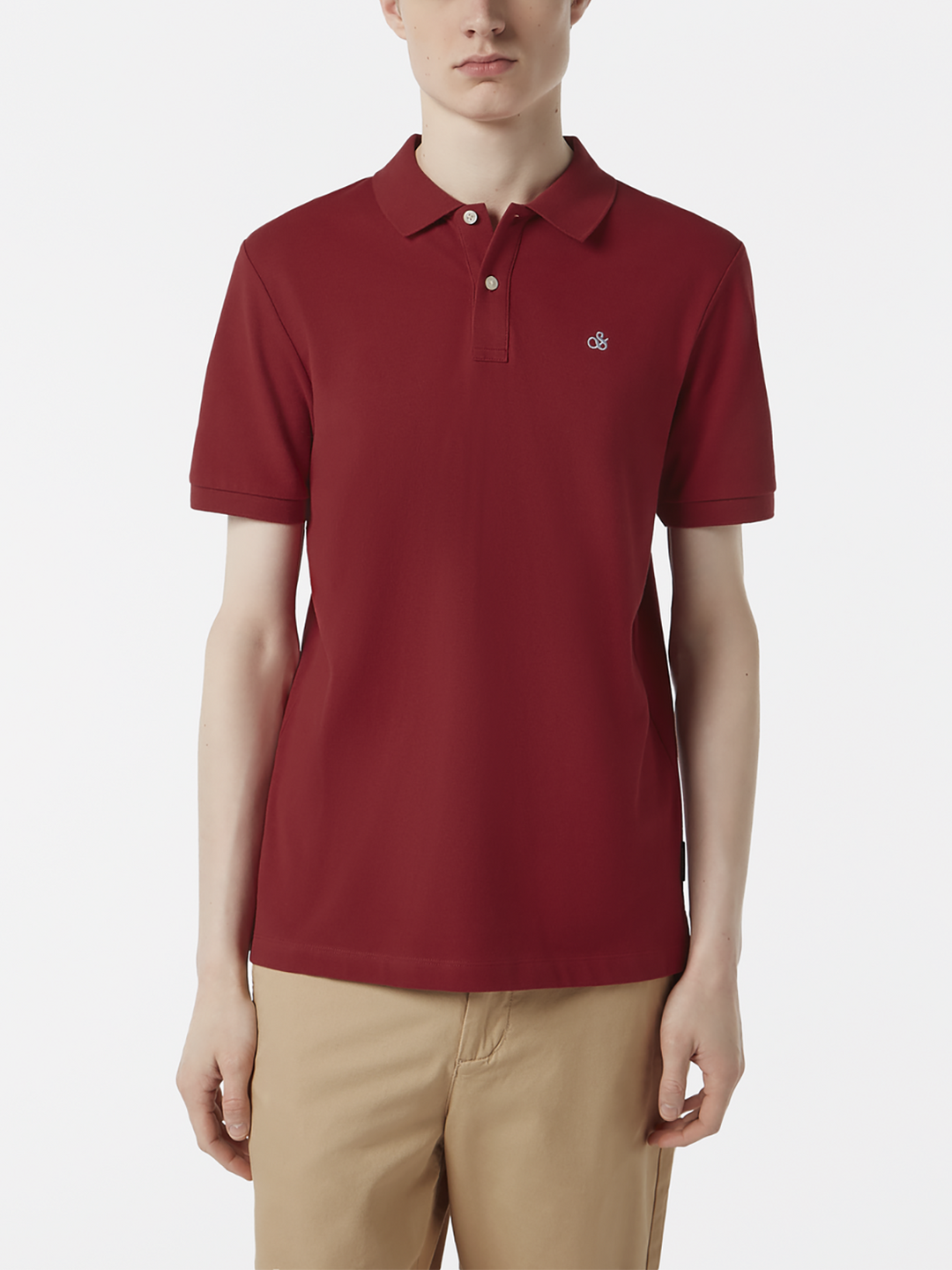 Scotch & Soda Logo Pique Polo Shirt in Roadside Red | Buster McGee