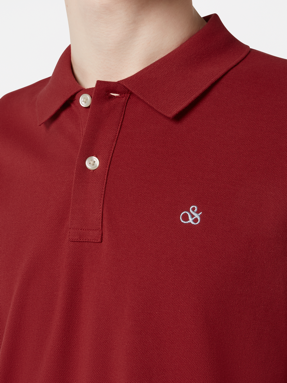 Scotch & Soda Logo Pique Polo Shirt in Roadside Red | Buster McGee