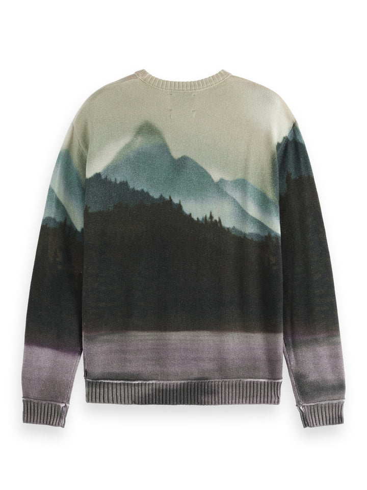 Printed Crewneck Pullover in Blur Lakehouse | Buster McGee