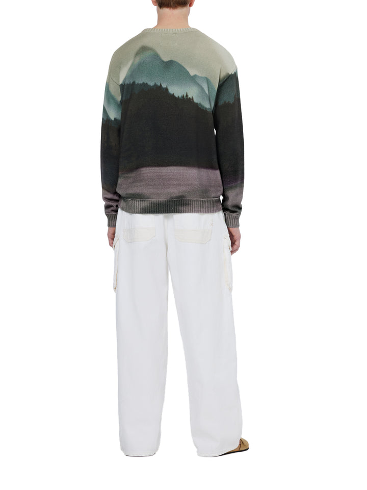 Printed Crewneck Pullover in Blur Lakehouse | Buster McGee