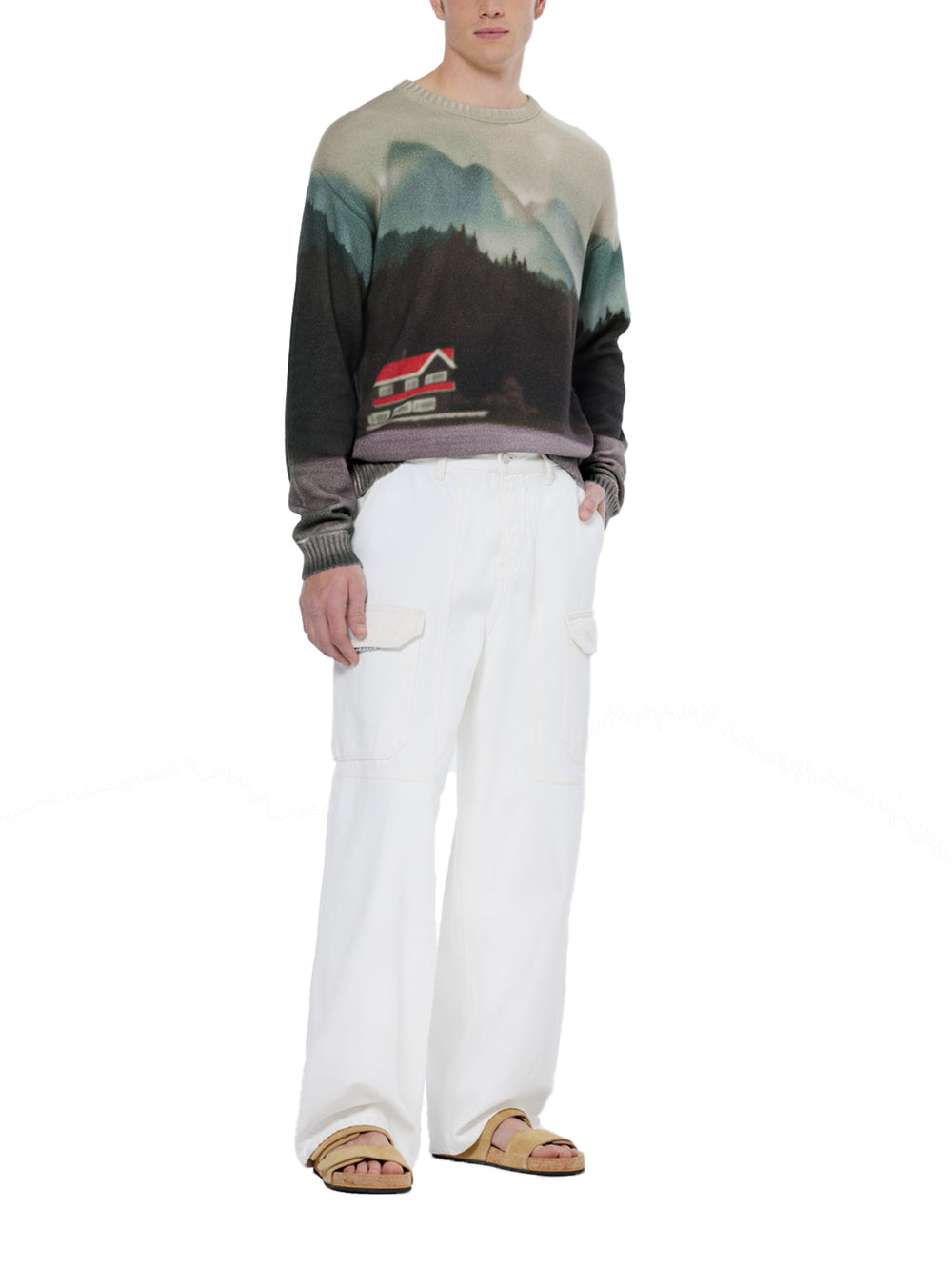 Printed Crewneck Pullover in Blur Lakehouse | Buster McGee