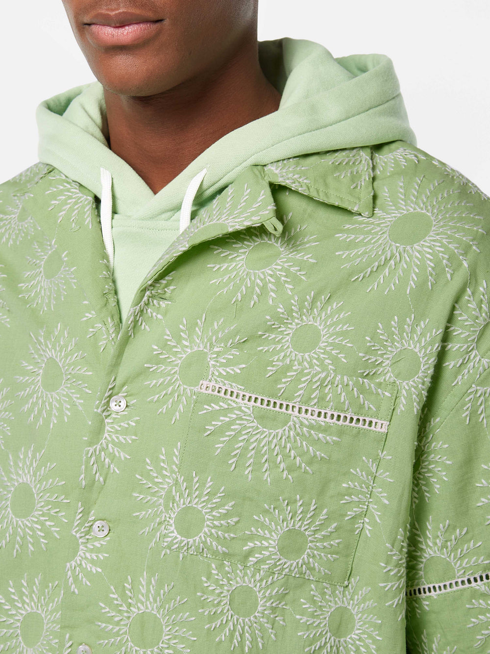 Scotch & Soda Embroidered SS Shirt in Pistachio | Buster McGee