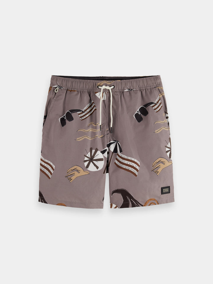 Scotch & Soda Printed Swim Short in Cutout Beach AOP | Buster McGee