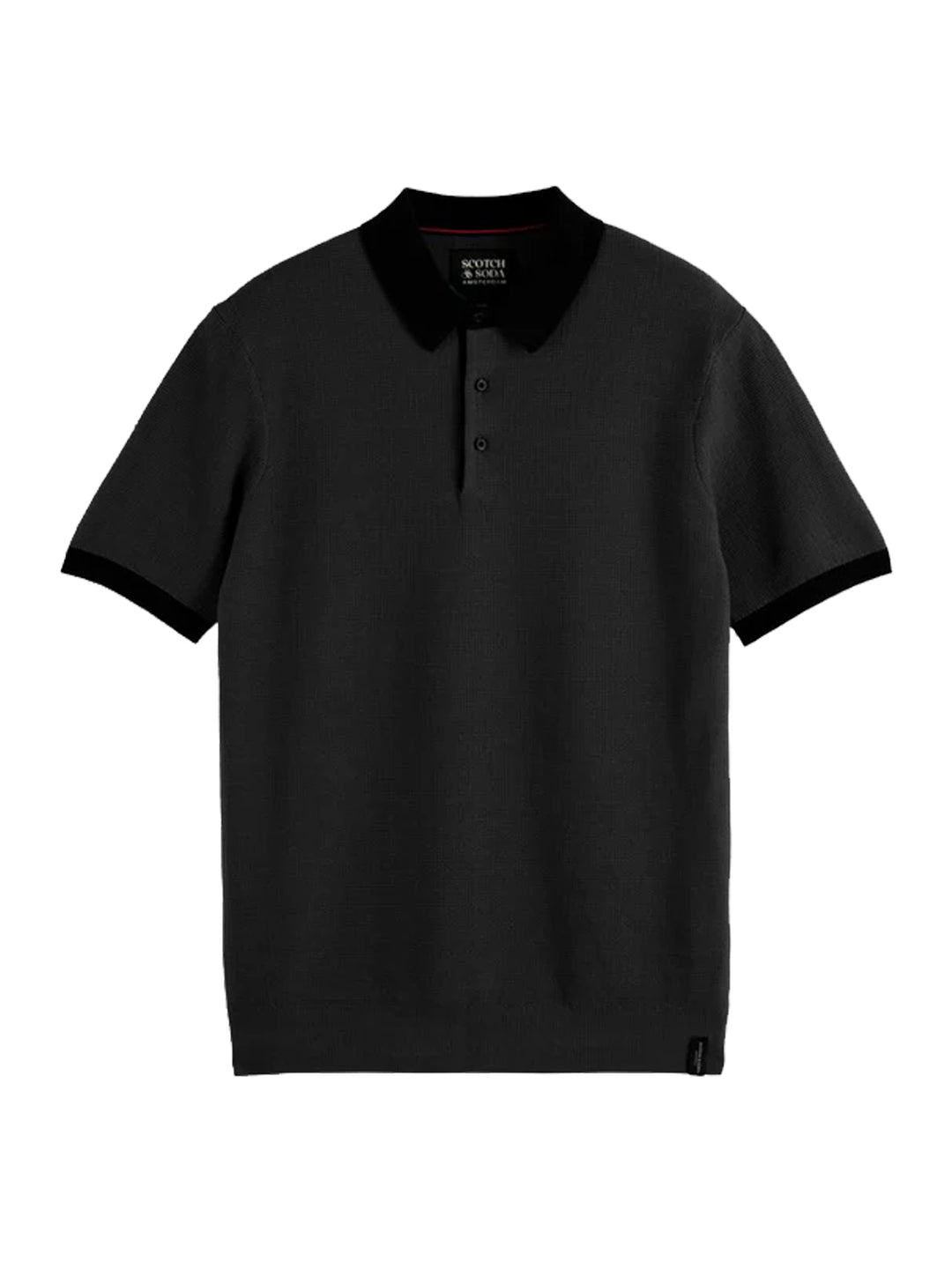 Scotch & Soda Structured Knitted Polo in Black | Buster McGee