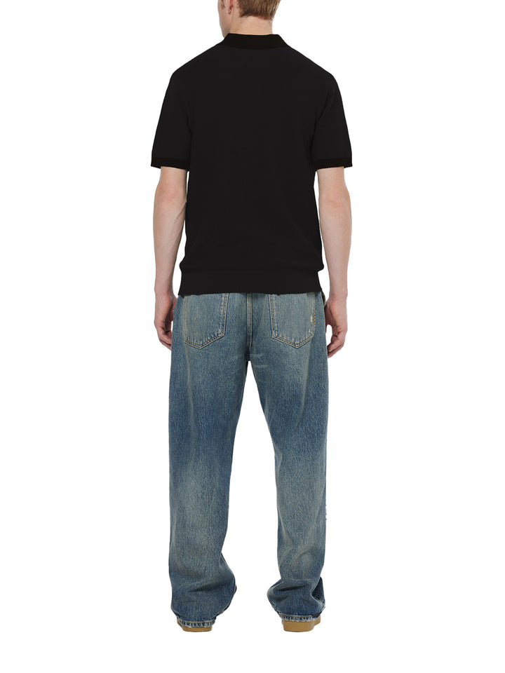Scotch & Soda Structured Knitted Polo in Black | Buster McGee