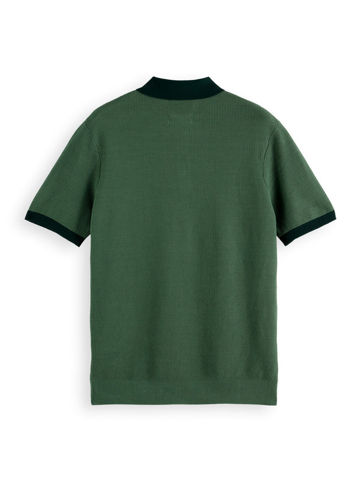 Scotch & Soda Structured Knitted Polo in Sage Green | Buster McGee