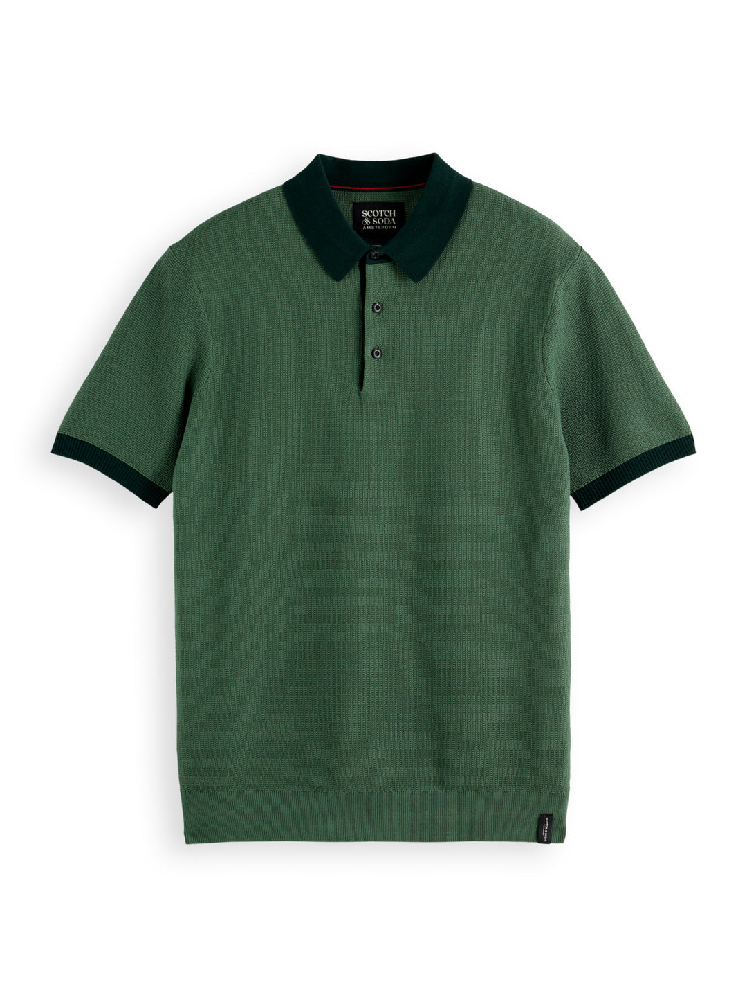 Scotch & Soda Structured Knitted Polo in Sage Green | Buster McGee